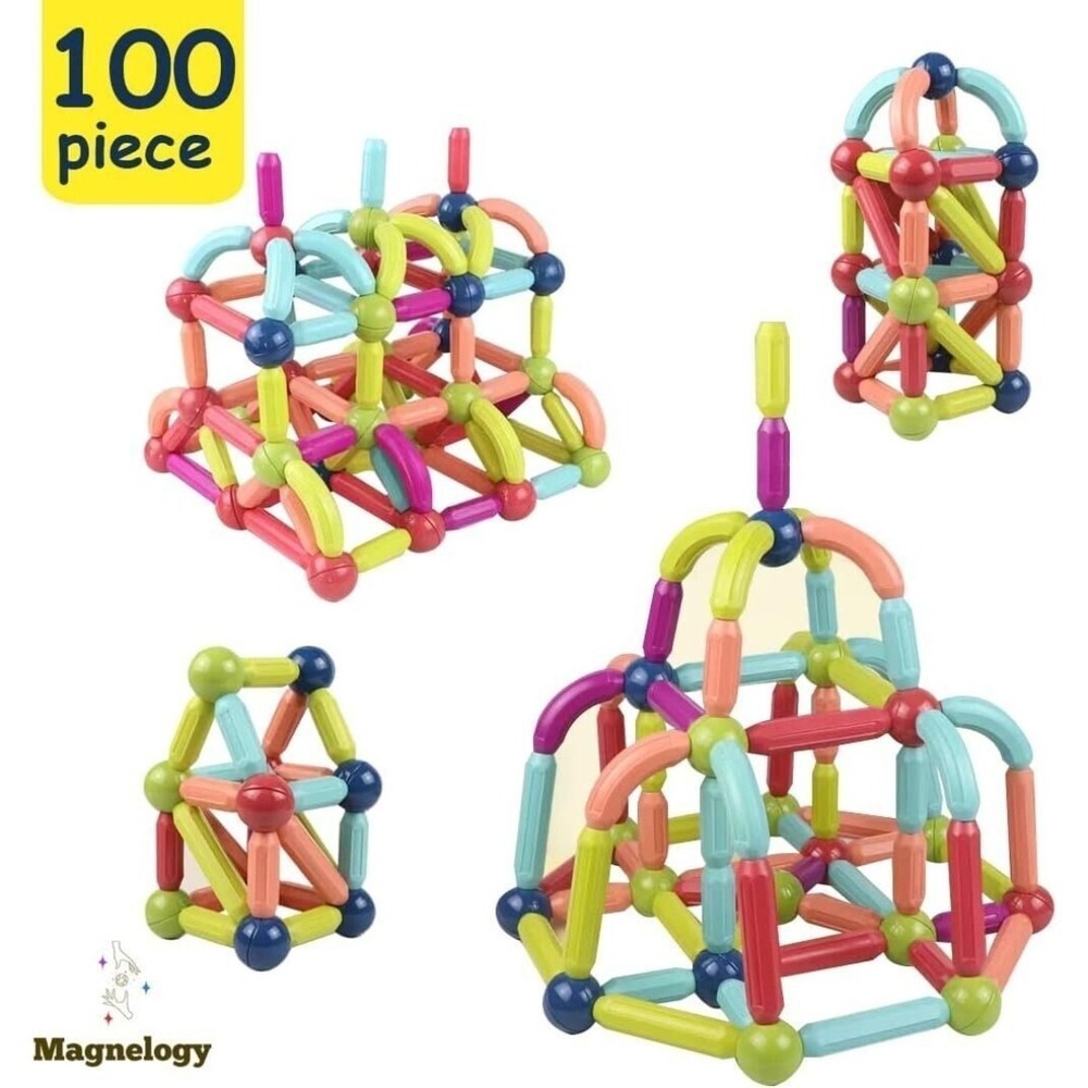 100 piece Educational Magnetic Building Blocks, New
